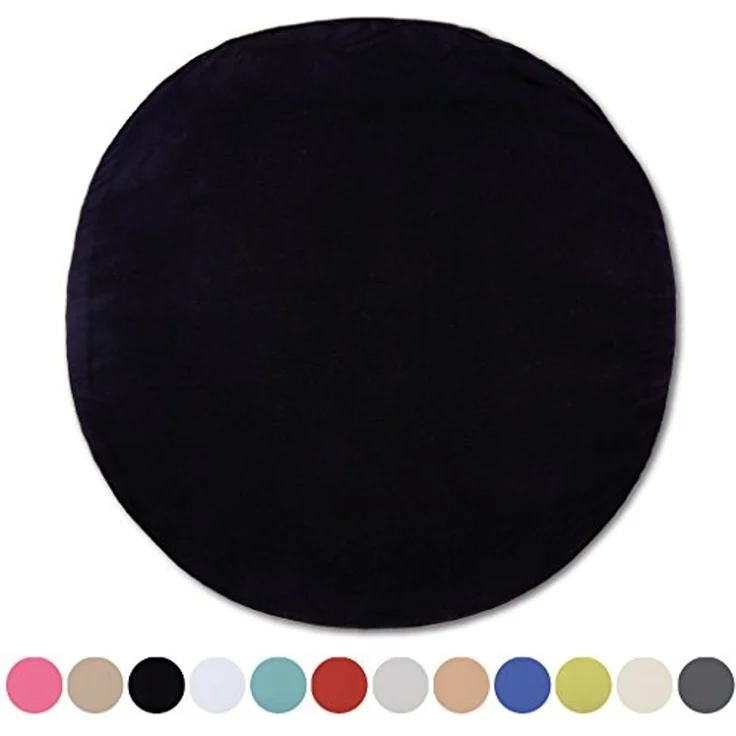 Kissenhülle Dekokissen Kissenbezug Microfaser - viele Größen und Farben Schwarz Ø 60 cm – Bild 2