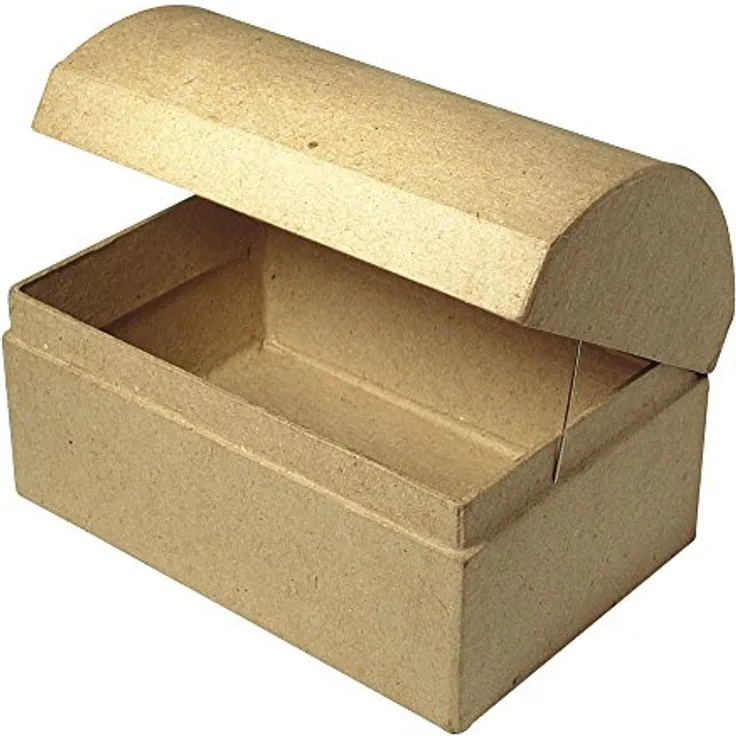 Pappmaché Box: Truhe FSC Recycled 100%, 12x8x7,5cm