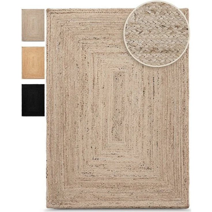 carpetfine Teppich Nele Juteteppich Naturfaser, rechteckig, Höhe: 6 mm, geflochtener Wendeteppich aus 100% Jute, quadratisch und als Läufer – Bild 4