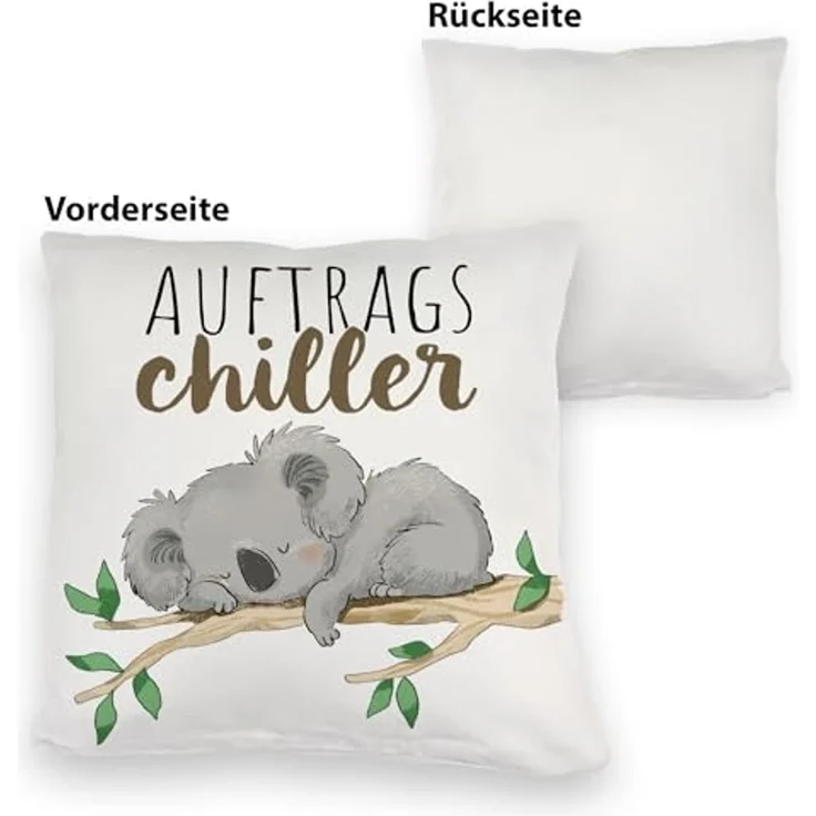 speecheese Dekokissen Schlafender Koala Kuschelkissen mit Spruch Auftragschiller – Bild 3