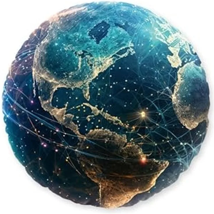 Herding Young Collection Dekokissen Young Collection Weltkugel, hochfarbig bedruckt