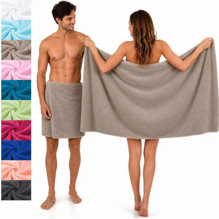 Betz Saunatuch 2 Stück Saunatücher Saunatuch 80x200 cm Palermo Badetuch Strandtuch, 100% Baumwolle (Set, 2-St), 100% Baumwolle