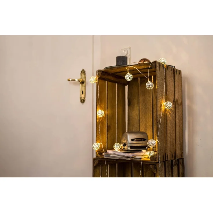 COZY HOME LED-Lichterkette Marokkanische Batterie und Stecker -, 20 LEDs I Timer-Funktion I Warmweiß I Lichterkette Innen – Bild 6