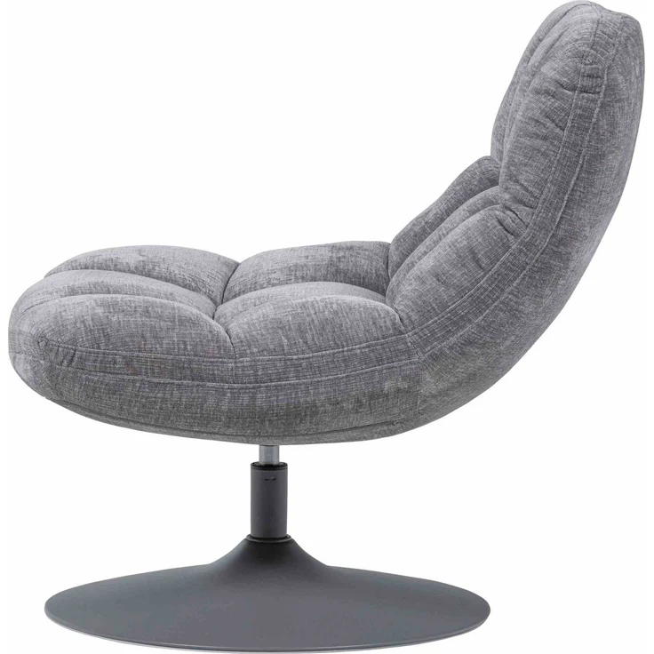 Drehsessel Elvi aus Chenille-Stoff, moderner Relaxsessel mit 360 Grad Drehfunktion, hellgrau – Bild 3
