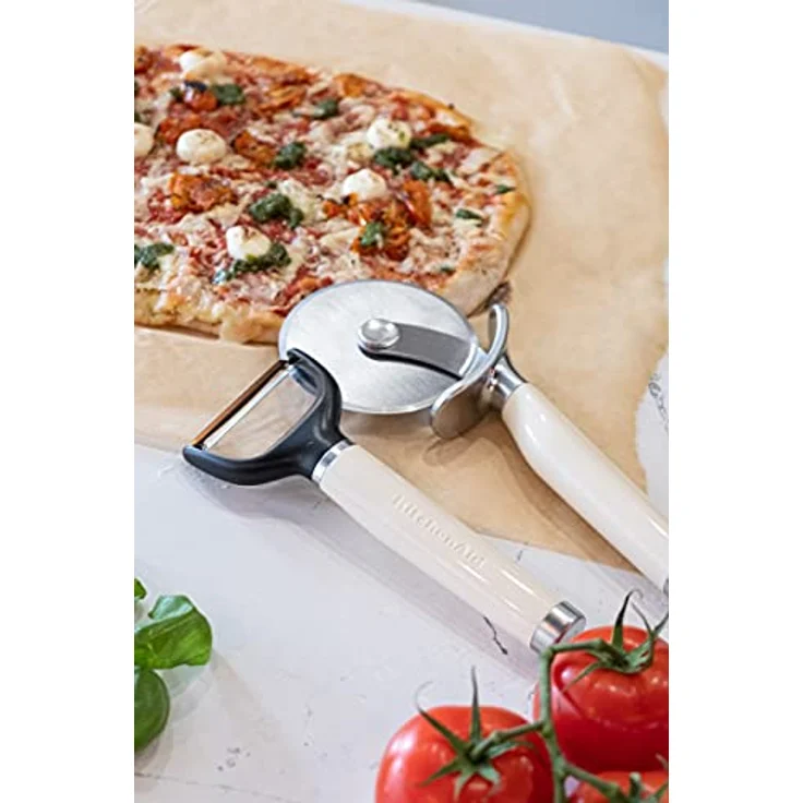 KitchenAid Pizza Schneider, Schneiderad aus Edelstahl für Pizza – Almond Creme – Bild 7