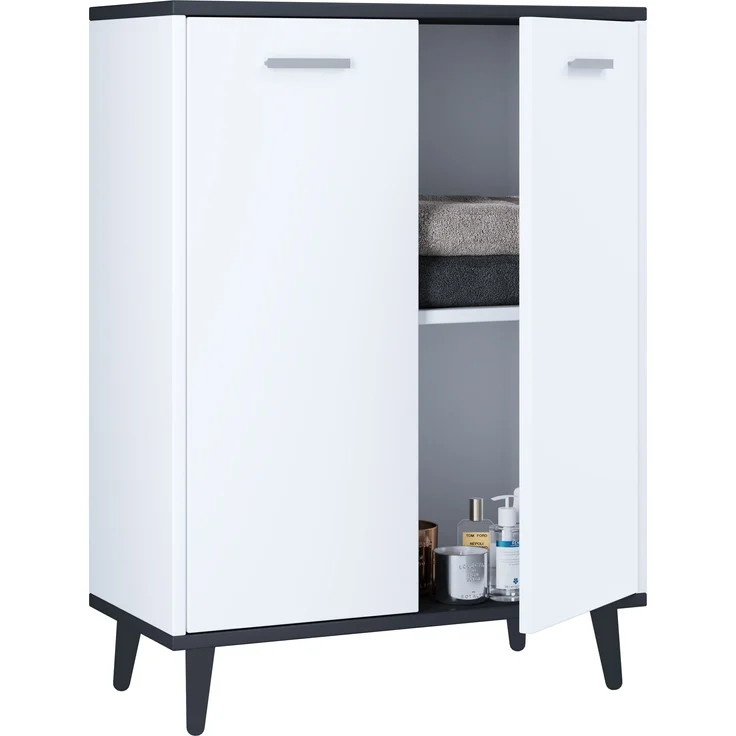 VCM Kommode & Sideboard Lindas 917531 Weiß / Anthrazit H. 81 x B. 60 x T. 28 cm – Bild 1
