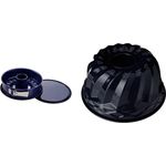 Dr. Oetker Springform Ø 26 cm Back-Liebe Emaille – 26er Kuchenbackform mit extra hohem Rand in Dunkelblau & Guglhupf Backform Ø 24 cm Back-Liebe Emaille – 24er Gugelhupfform in Dunkelblau