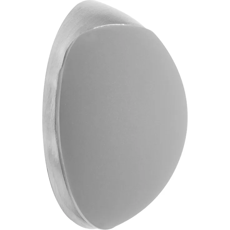 WAGNER Design-Wand-Türstopper SCREW OR GLUE/Schrauben oder Kleben - Durchmesser Ø 40x15 mm, Metall gebürstet, Edelstahloptik, thermoplastischer Kautschuk, grau, Designpreis - 15513211