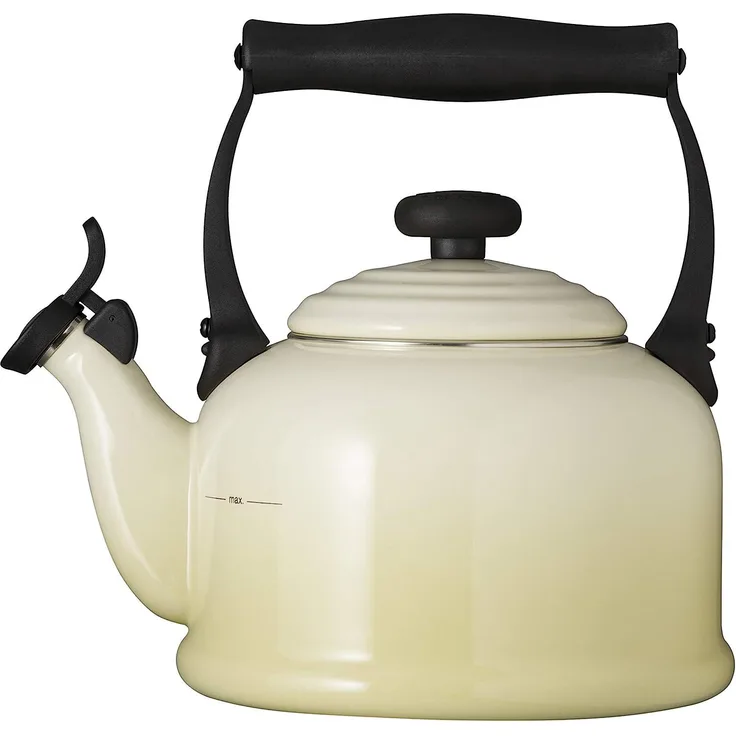 Le Creuset Wasserkessel, Füllmenge: 2,1 l, lierter Stahl-Phenolgriffe, Tradition, Creme