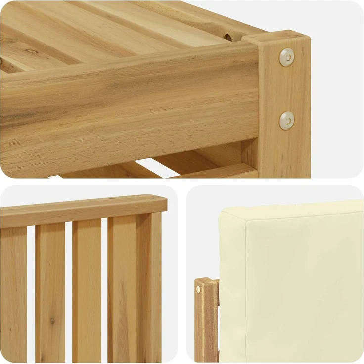 vidaXL Outdoor-Sofagarnitur 6 stk. 6-Sitzer Weiß und Creme Polyester 3392270 – Bild 5