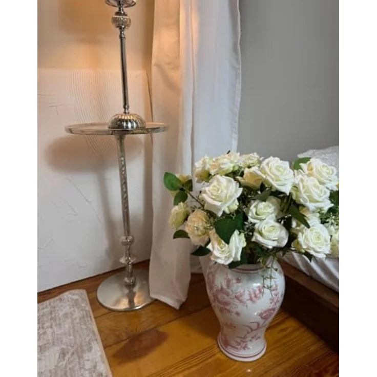 Vase mit Deckel SEWILLA 38 cm Porzellan Rot Weiß – Bild 7