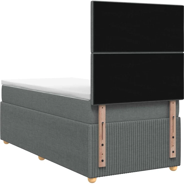 vidaXL Boxspringbett mit Matratze Dunkelgrau 100 x 200 cm Stoff 3454327 – Bild 8