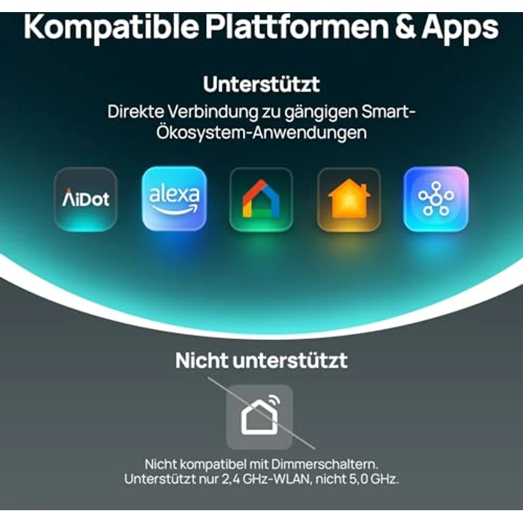 Linkind Matter Smart Alexa Lampe E14 Kerze CRI90+, RGBTW & 16Mio. Farben, 1-100% Dimmbar, Dotis+ AI Technologie, 1800K-6500K, Musik-Sync & Timer, B38/C38, 4.8W, 470LM, 4 Stück – Bild 7