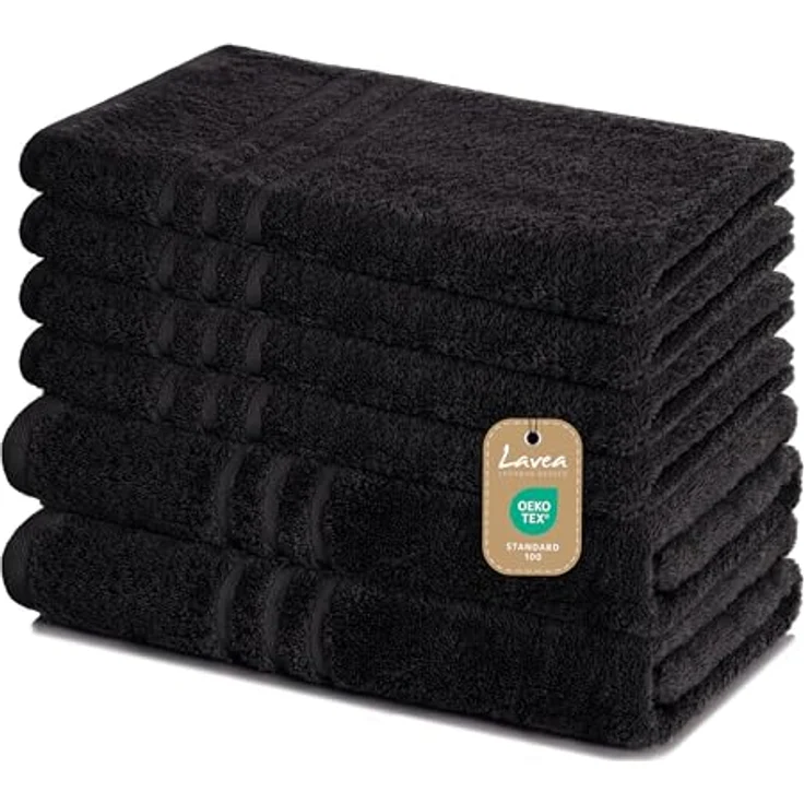 Lavea Handtuch Set Elena, Duschtücher, Handtücher, Gästetücher, Waschhandschuhe, 100% Baumwolle (Set, 6-St), Frottierserie, weich & saugstark, pflegeleicht, 500 g/m² Frottier – Bild 2