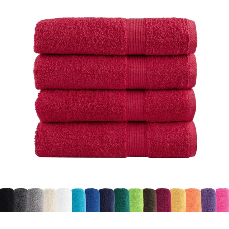 vidaXL Premium Badetücher SOLUND 4 Stk. Rot 100x150 cm 600 g/m² 137408 – Bild 2