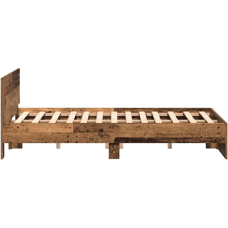 vidaXL Bettgestell mit Kopfteil mit Kopfteil Altholz 193 x 125 x 70 cm 3376060 – Bild 6