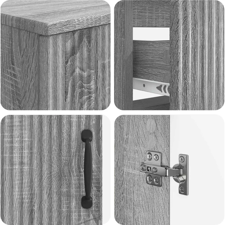 vidaXL 4-teiliges Badezimmer-Schrank-Set HOORN Sonoma-Grau 3417960 – Bild 7