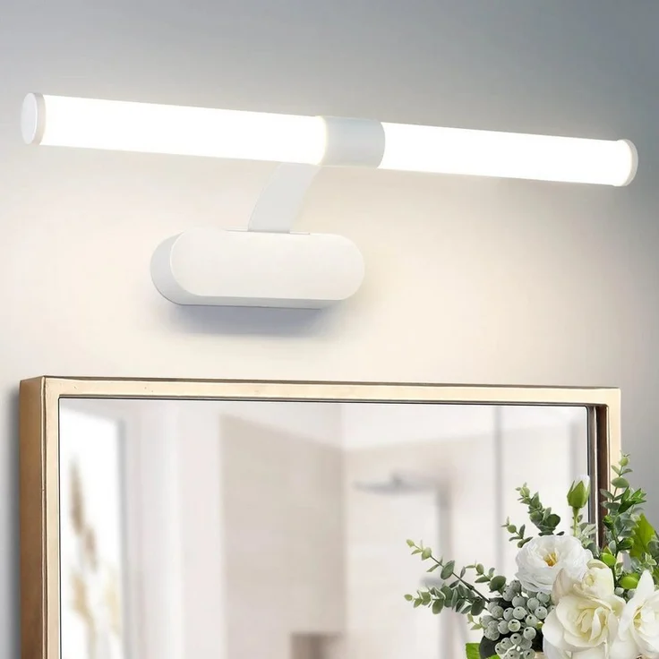 Nettlife LED Spiegelleuchte Schwarz 6W/8W 4000K 40/60CM Spiegellampe, LED fest integriert, Neutralweiß, für Küche schrank Keller – Bild 5