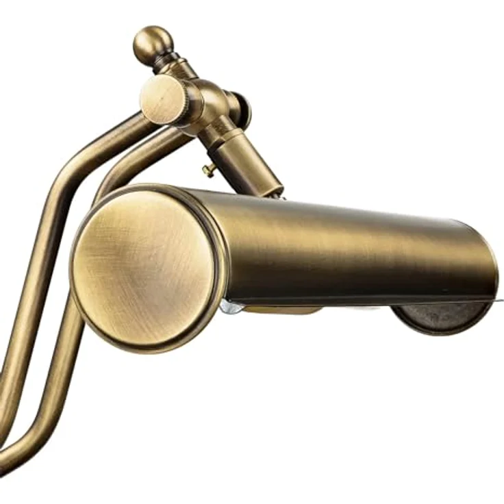 Licht-Erlebnisse Premium Bankerleuchte, Tischlampe aus echtem Messing in bronze hell, 39 cm, E14, handgefertigt in Italien, verstellbarer Schirm – Bild 3