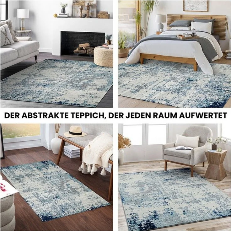 Livabliss Teppich DUNKIRK, rechteckig, Höhe: 11 mm, Moderner Designerteppich in Marmor Optik, Kurzflor Wohnzimmerteppich – Bild 4
