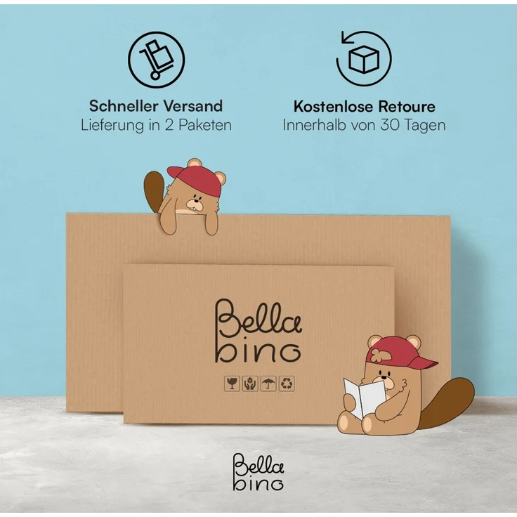 Bellabino 'Nore' Kinderschreibtisch mit 5 Schubladen, beidseitig montierbar, weiß, 75x53x110 cm, Jugendschreibtisch mit Stauraum – Bild 8