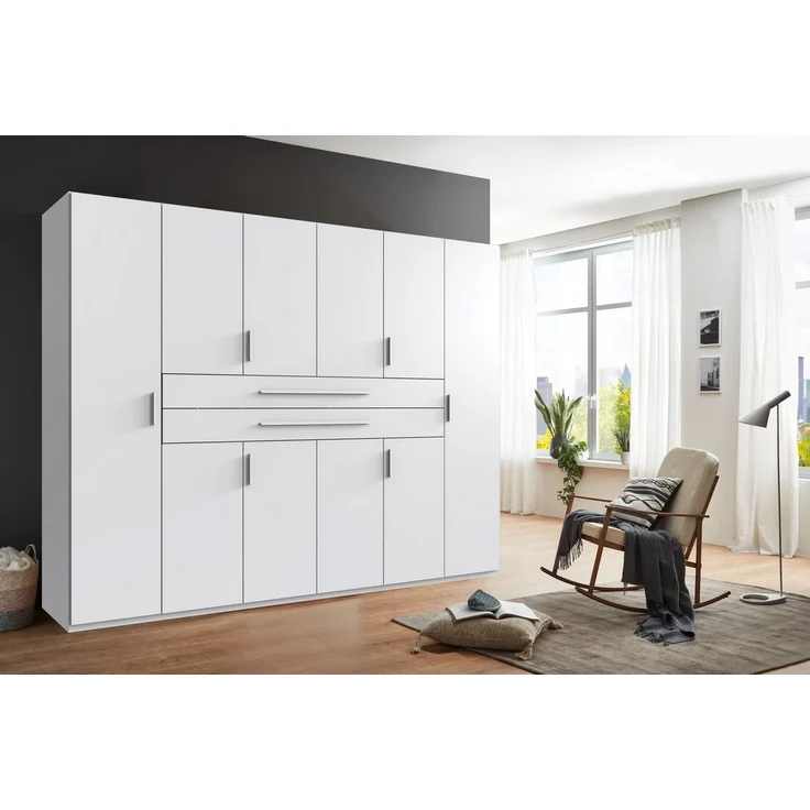 Wimex Drehtürenschrank Digit, erhältlich in den Breiten 180cm, 225cm oder 270cm (Schlafzimmer Schrank Bestseller in moderner Optik) Kleiderschrank inkl. zwei Schubkästen in zentraler Höhe – Bild 1