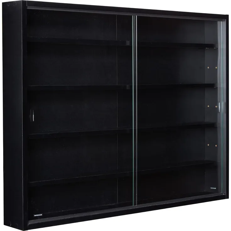 Inter Link - Sammlervitrine - Hängevitrine - Wandregal - Glasvitrine - Wandvitrine - Hängeregal - Schaukasten - MDF - Schwarz (80 x 60 x 9. 5 cm) Blacklava