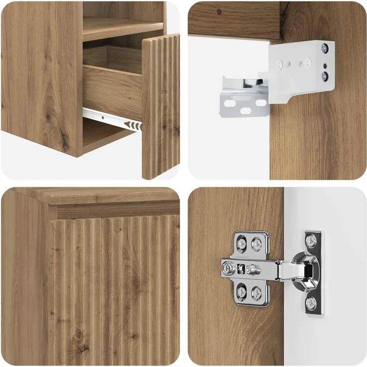 vidaXL Badezimmerschrank-Set 3 stk. Artisan-Eiche 129 x 44,5 x 80 cm 3405746 – Bild 9
