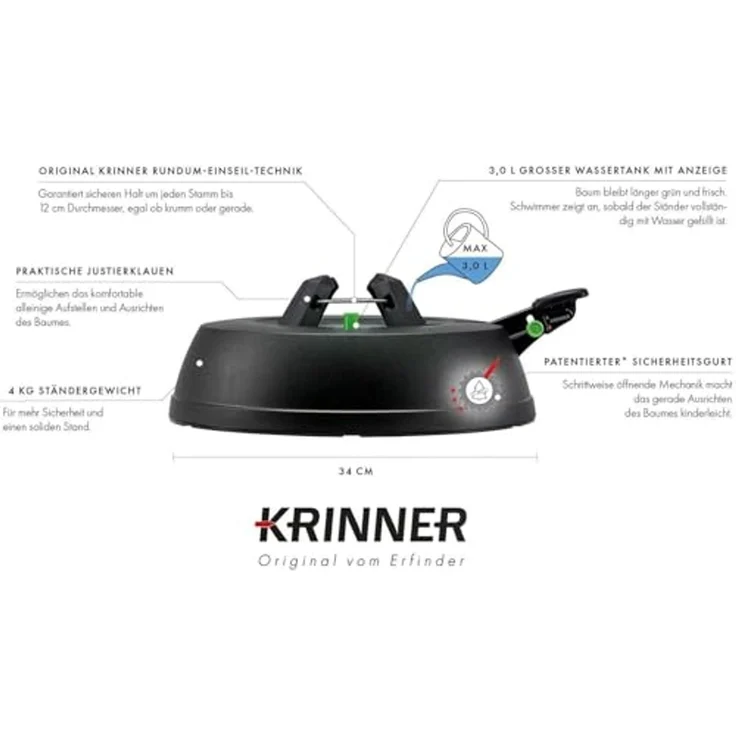 KRINNER 'COMFORT GRIP+ S' Baumständer schwarz, 95 x 350 x 350 mm – Bild 3