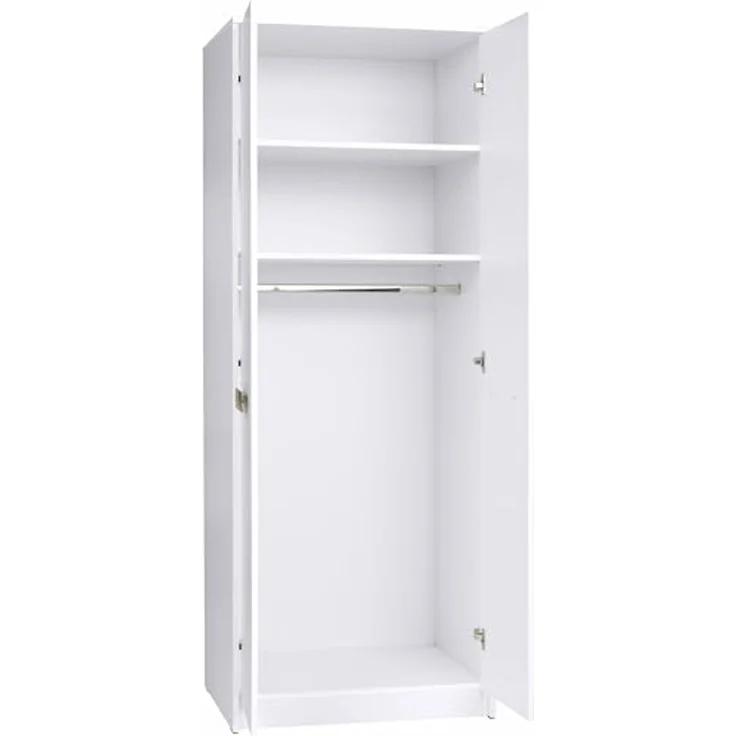 Marmex Möbel Grant Set-S Jugendzimmer-Set 2-teilig mit Kleiderschrank mit Kleiderstange, Kommode mit Schubladen, Jugendzimmer, Wohnzimmer, laminierte Spanplatte, weiß+riviera Eiche, 197,5x195x55 cm – Bild 5