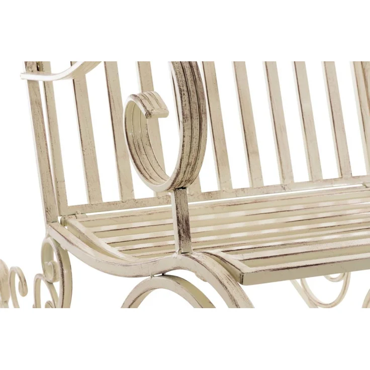 Schaukelstuhl ANNA 2er Set Antik Outdoor - 56x90x94cm, Metall, Antik-Creme | Gartenstuhl Liegestuhl Relaxstuhl Garten Terrasse – Bild 8