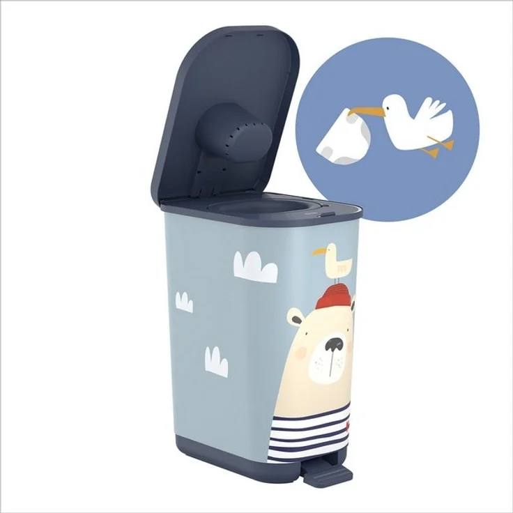 Rotho Babydesign Windeleimer, geruchsdicht, wandelbar zum klassischen Mülleimer – Bild 4