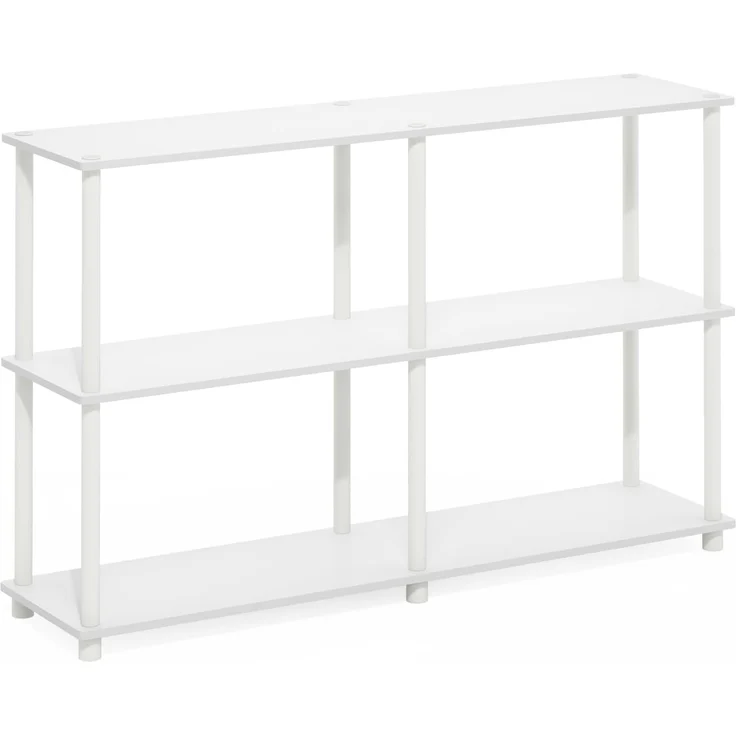 Furinno Turn-N-Tube 3-stöckiges Aufbewahrungsregal in doppelter Größe, Weiß/Weiß, 29.5 x 120.4 x 74.9 cm – Bild 5