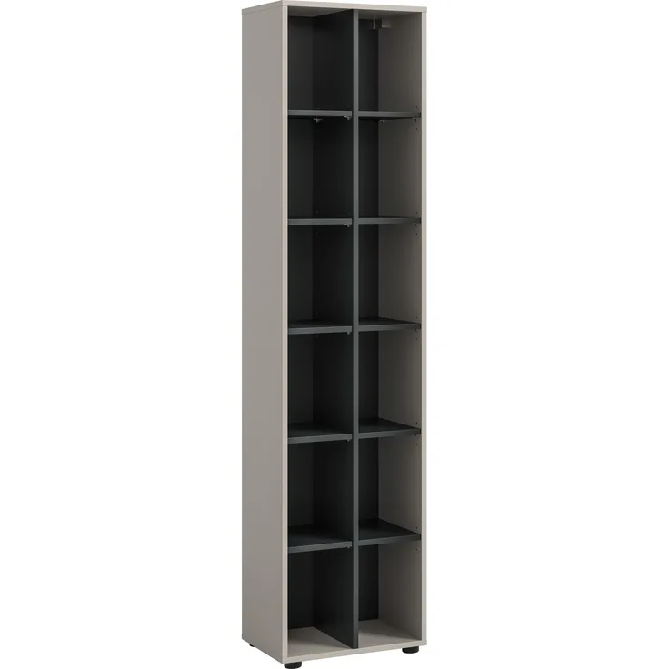 Stauraumregal B/H/T: 192x45x35 cm in Kaschmir Nachbildung und schwarz