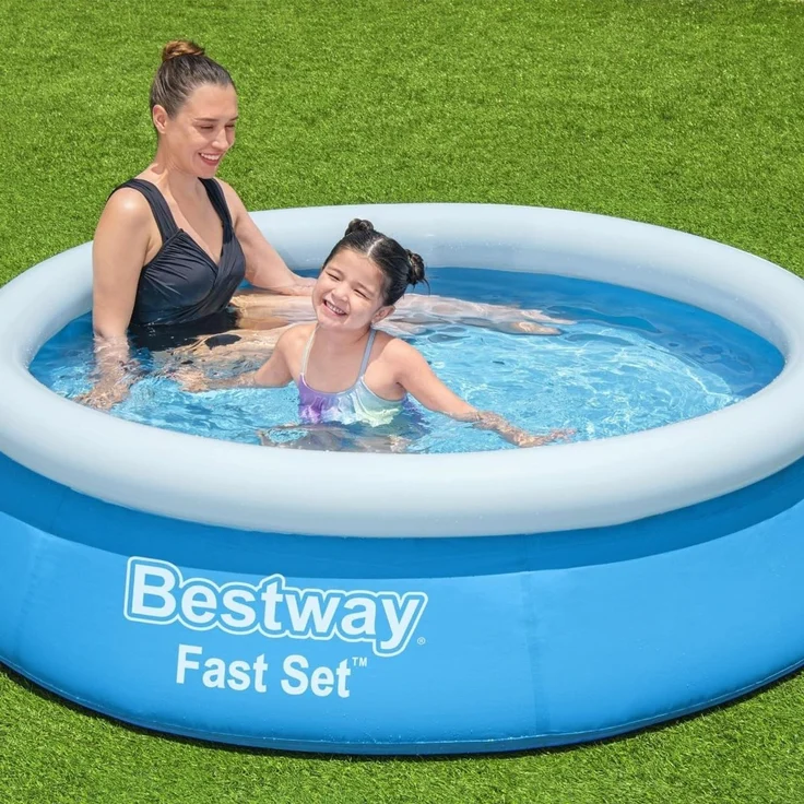 Bestway Fast Set Aufstellpool ohne Pumpe, Ø 183x51 cm, Blau, Rund, 940 Liter, TriTech-Material, Selbstaufbauend, Sicherheitsventil, Inkl. Reparaturflicken – Bild 3