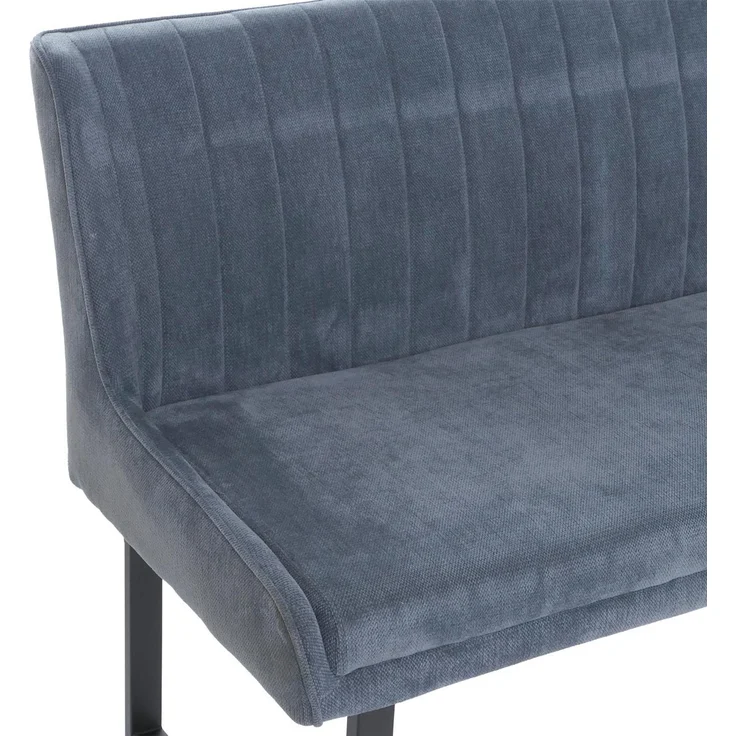 Eckbank HWC-O82, Esszimmerbank Bank, Öko-Tex (310g/m²) Chenille Stoff/Textil Metall 210x159 cm ~ blau – Bild 5