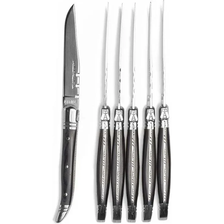 Laguiole Heritage Steakmesser 6 Stück Schwarz