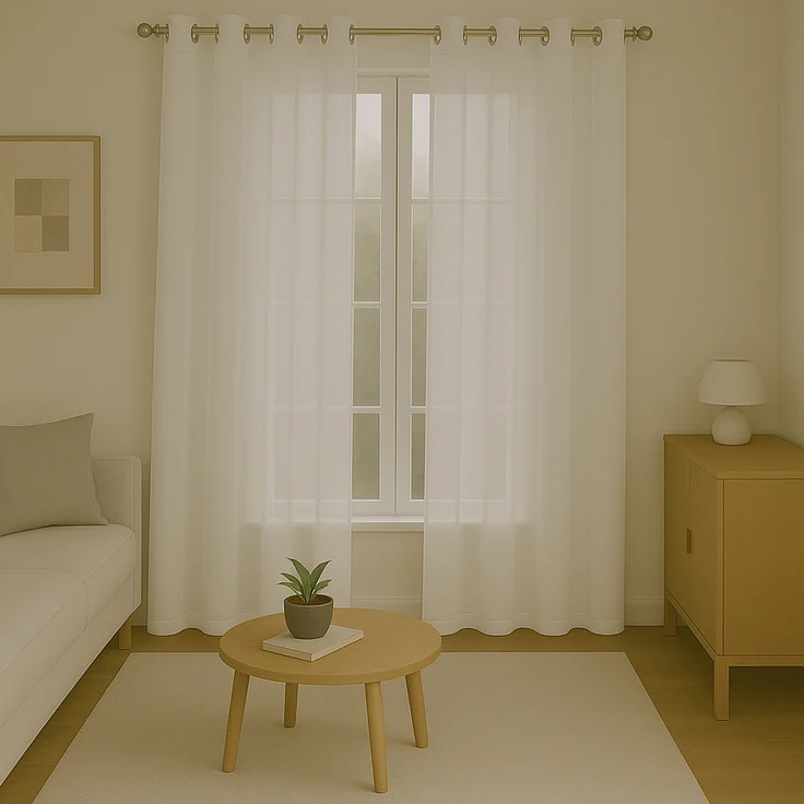 Gardine mit Ösen *** x *** cm ( Breite x Länge ) in ***, blickdichter Vorhang, Ösenvorhang in vielen Variationen 140x245 cm Weiß – Bild 3