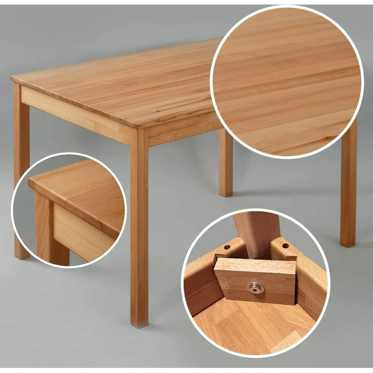 Krok Wood Esstisch Tomas aus Massivholz (Buche, 70 x 50 x 75 cm) – Bild 7