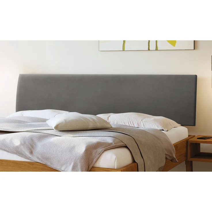 Hasena Bett Lorenzo Wildeiche mit gepolstertem Kopfteil 100x200 cm, Fußhöhe 20 cm – Trento – Bild 3