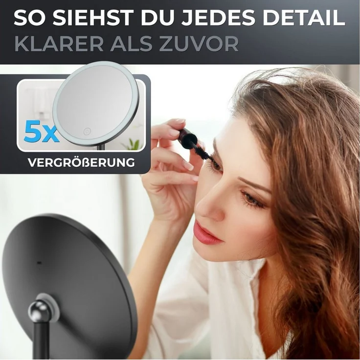ovimar Kosmetikspiegel (1-St), aus Edelstahl in Schwarz zur – Bild 3