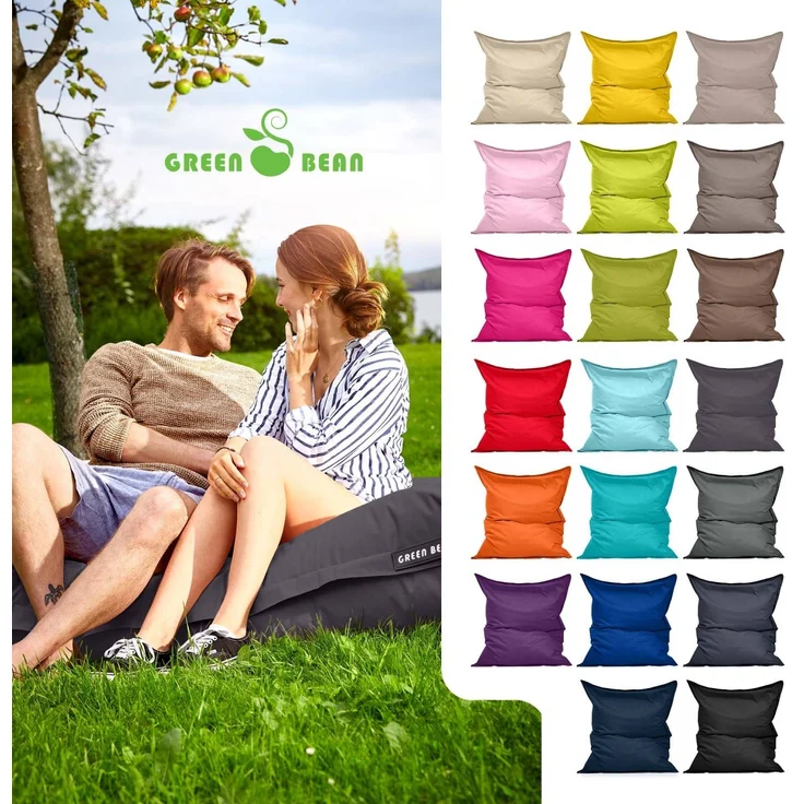 Green Bean® Outdoor Sitzsack, waschbar & wetterfest, Polyester-PVC-Stoff, Anthrazit, 140x180 cm, 380 Liter – Bild 9