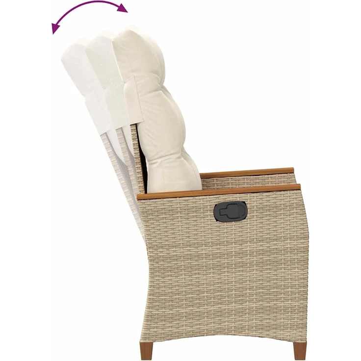 vidaXL Verstellbarer Gartenstuhl Beige und Creme 64 x 57,5 x 112 cm 42026861 – Bild 8