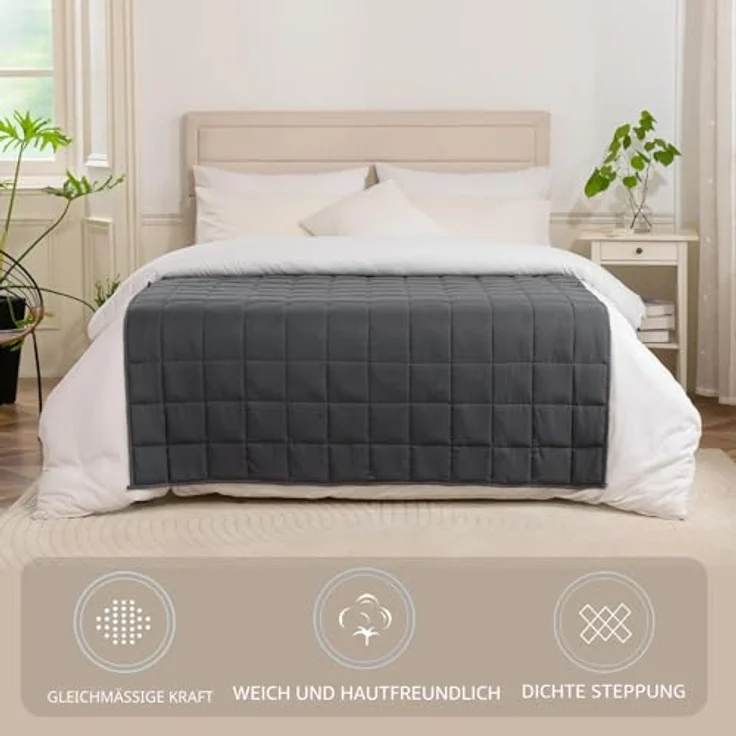 Good Nite Gewichtsdecke für Erwachsene schwere Decke für ruhige Sinne Grau 6 kg 125x180 cm – Bild 3
