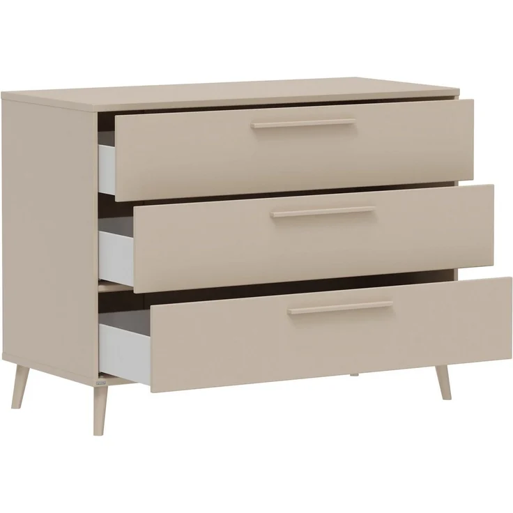 PAIDI Babymöbel-Set LITTLE FLO, 4-teiliges Kinderzimmer in Beige, hochwertiges Komplettset, (Spar-Set, 4-tlg, 120x200cm Bodenbett, Kleiderschrank 3-türig, Wickelkommode & Aufsatz), Jugendzimmer, Soft-Close, mitwachsendes Bett - 3-fach umbaubar – Bild 4