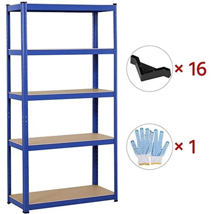 Yaheetech Lagerregal 180 x 90 x 40 cm, Schwerlastregal 5 Ebenen, Steckregal max. 875 kg belastbar mit pulverbeschichteter Oberfläche – Bild 6