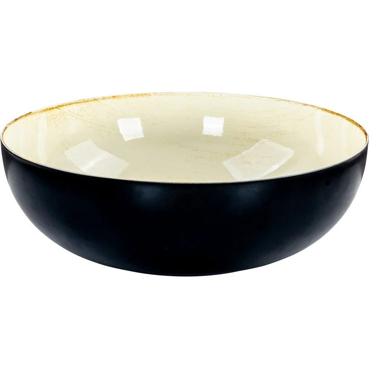Levandeo® Dekoschale, Schale Rund Ø30cm Schwarz Creme Schüssel Antik Dekoschale Tischdeko – Bild 1