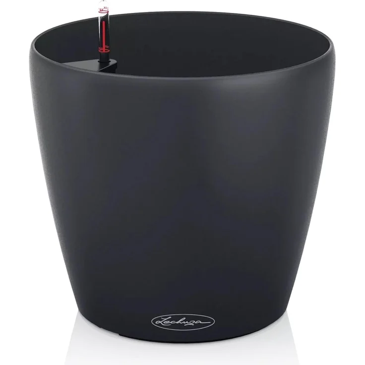 LECHUZA-Pflanzgefäß Classico Color ECO 43 Dunkelgrau | Pflanzgefäß mit Bewässerungssystem und Wasserstandsanzeiger|aus 100% recyceltem Kunststoff | Matte Oberfläche | Ø 42x39,5 cm | 18945