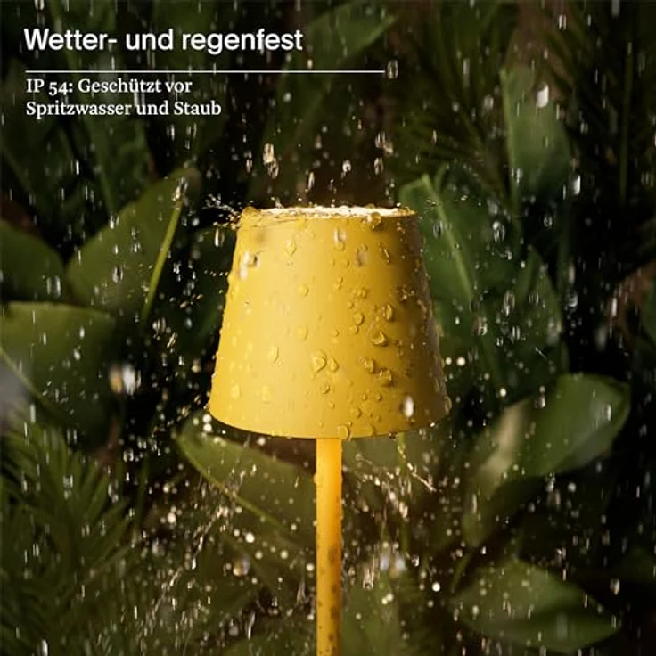 SIGOR Nuindie pocket, Akku-Tischleuchte LED 21cm in sonnengelb, dimmbar, Flex-Mood 2200K/2700K, IP54, USB-C, 1,4W – Bild 6