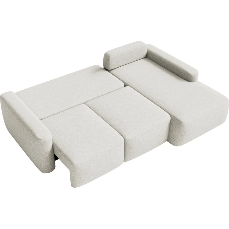 Selsey 'Carnos Mini' Ecksofa mit Schlaffunktion, Ottomane rechts, Chenille pflegeleicht, Creme – Bild 4